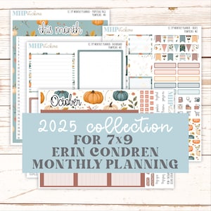 OCTOBER MONTHLY Kit for 7x9 Erin Condren Planners. 2025 Collection  &quot;Pumpkins&quot; || ECM