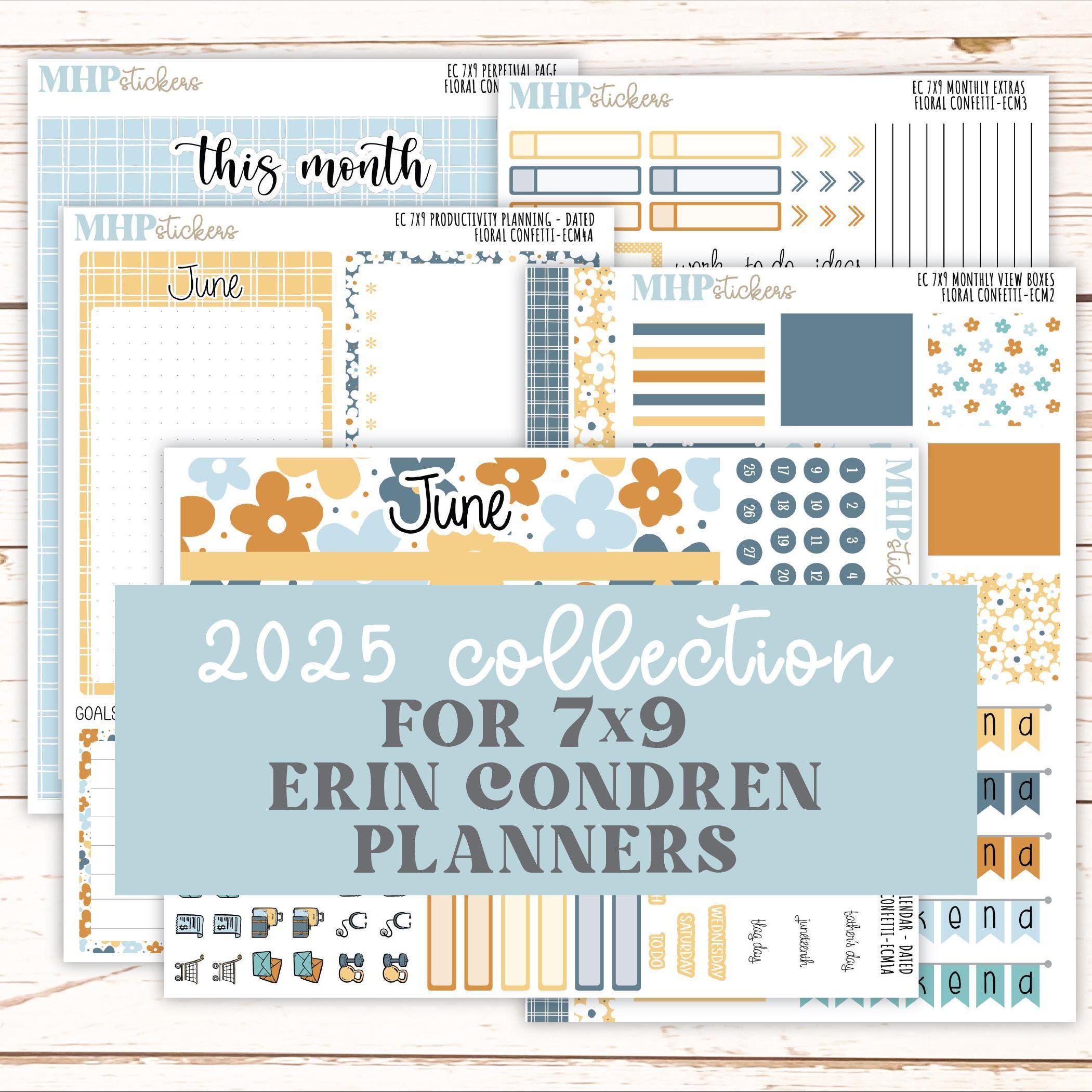 JUNE MONTHLY Kit Stickers for 7x9 Erin Condren Planners. 2025 ...