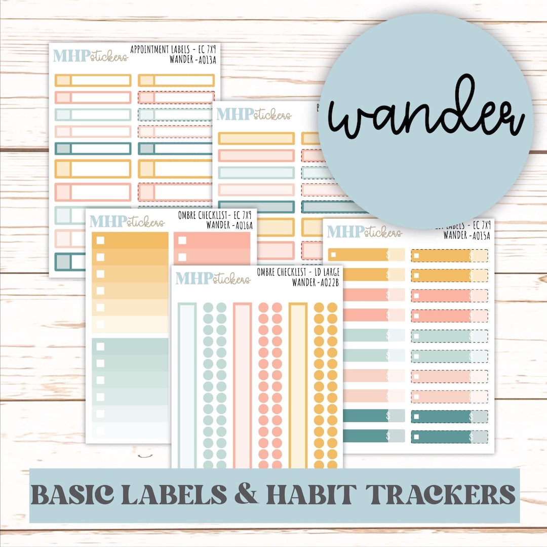 Abasc Label Basic Labels & Habit Trackers. Add-ons for Monthly Kits