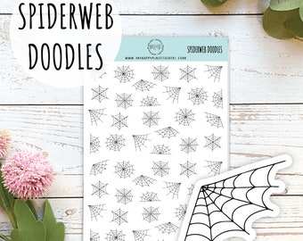 Adesivos decorativos de teia de aranha. Adesivos para planners, bullet journals, calendários e scrapbooking. || H572