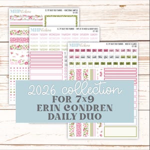 FEBRUARY Daily Duo Sticker Kit for 7x9 Erin Condren Planners. 2026 Collection "Fly"  || ECDD