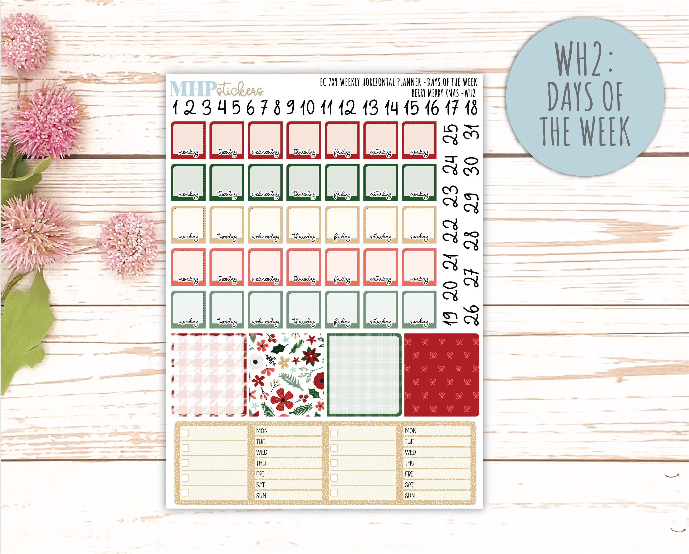 DECEMBER Weekly Horizontal Planning Kit for 7x9 Erin Condren Planners ...