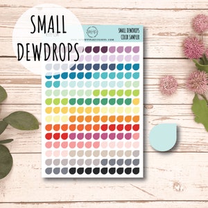 Small Dewdrop Planner Stickers. Stickers for Planners, Bullet Journals and Organizers. Bullet Point Stickers || H548