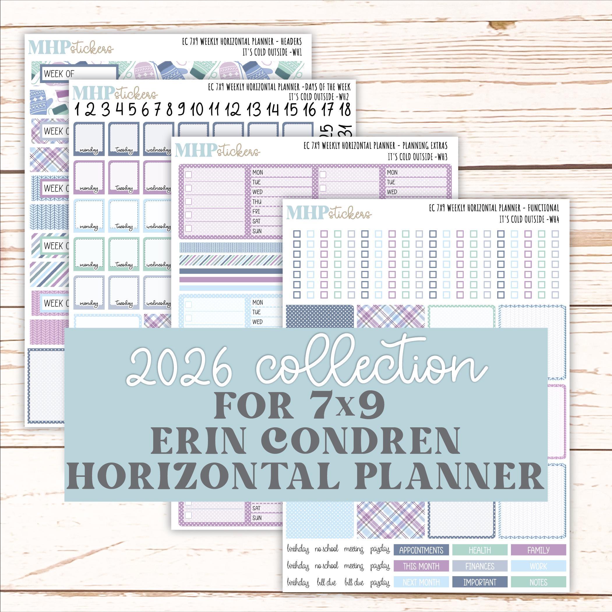 JANUARY Weekly Horizontal Planning Kit for 7x9 Erin Condren Planners ...