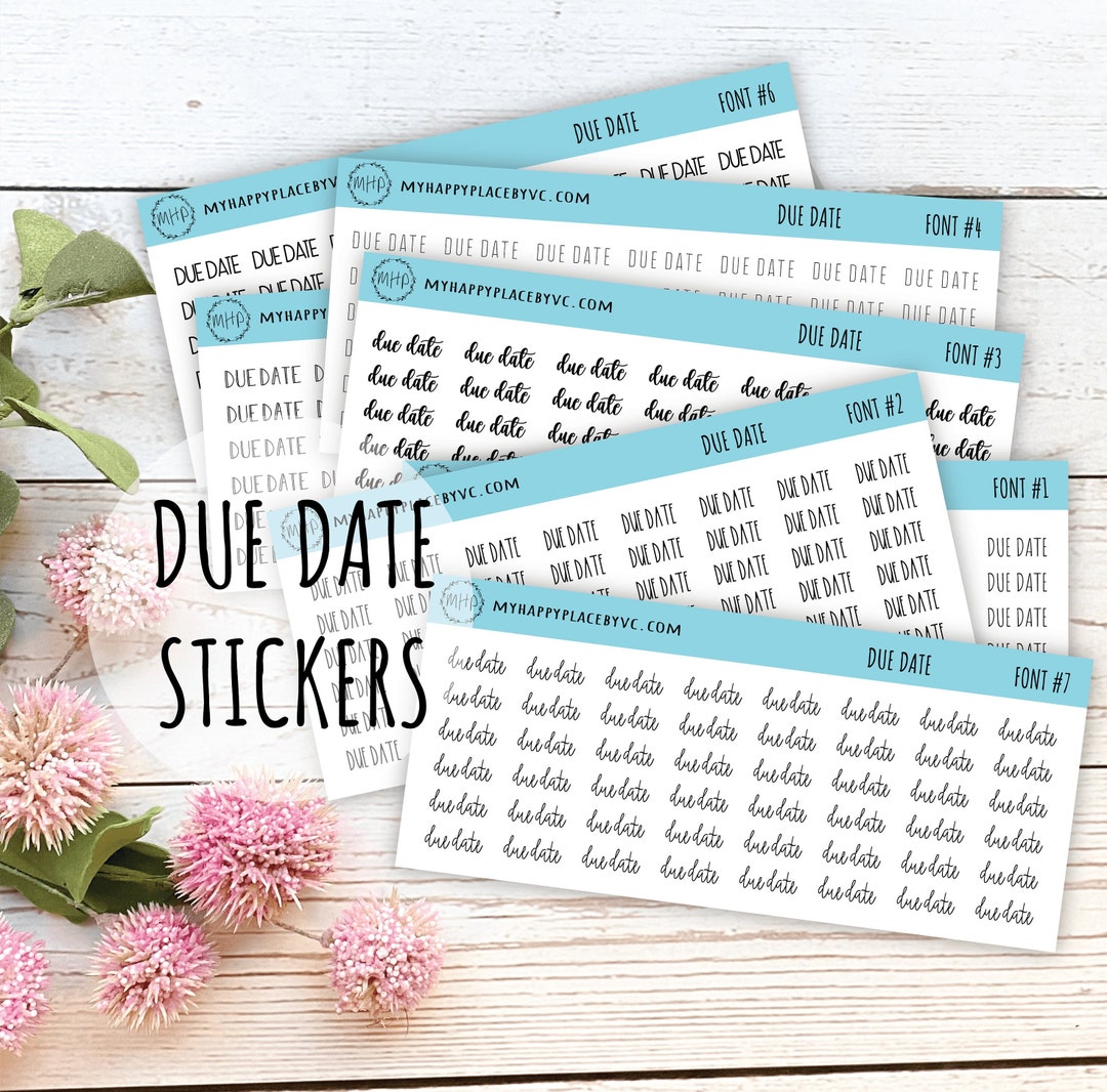 Script DUE DATE Planner Stickers || T309 - Etsy