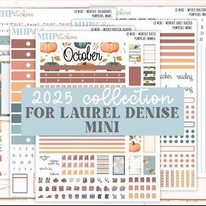 OCTOBER 2025 Stickers for Small Horizontal & Vertical Laurel Denise Planners. (Formerly Mini Planner)  &quot;Pumpkins&quot;  || MN