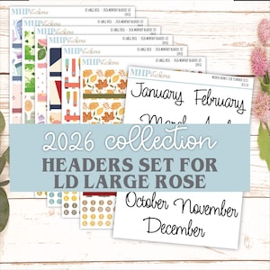 2026 Monthly Headers Set for the Large Rose Laurel Denise Planner (Formerly Project Planner) || LD438