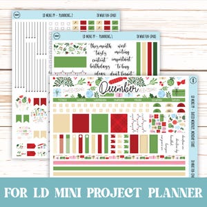 DECEMBER-stickers voor LD-miniplanner met 4 kolommen (voorheen miniprojectplanner) "Oh What Fun" || LD408OWF