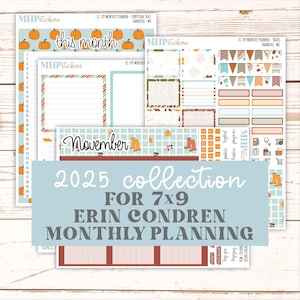 NOVEMBER MONAT Kit für 7x9 Erin Condren Planer. 2025 Kollektion &quot;Thankful&quot; || ECM