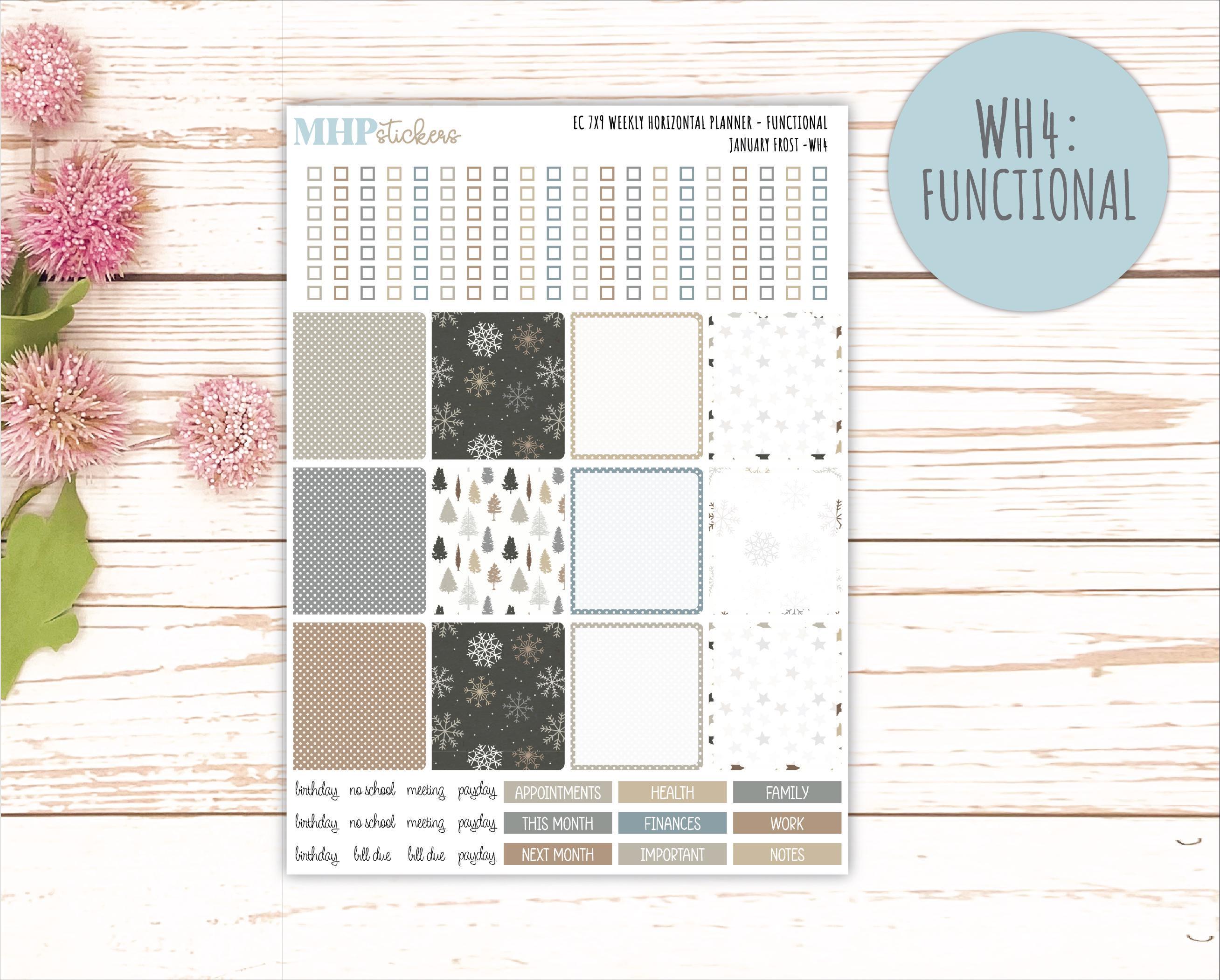 JANUARY Weekly Horizontal Planning Kit for 7x9 Erin Condren Planners ...