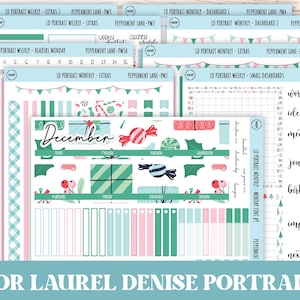 DECEMBER Stickers voor Laurel Denise Portrait planners. "Pepermuntlaan" || PPL