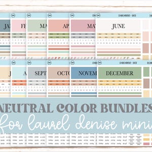 Lots de la collection neutre 2025 pour les petits agendas Nancy & Annel Laurel Denise. (Anciennement Mini-Agenda) || NMBDLS
