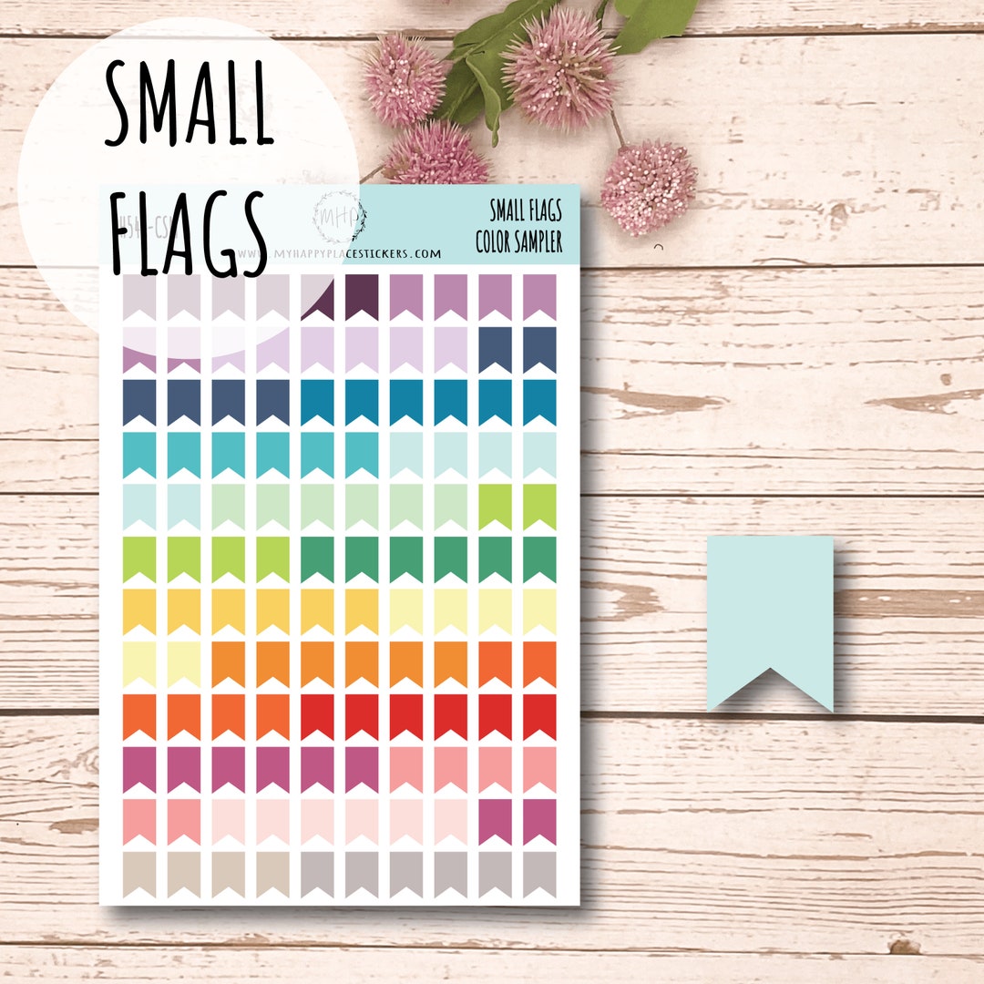 Small Flag Planner Stickers. Stickers for Planners, Bullet Journals and ...