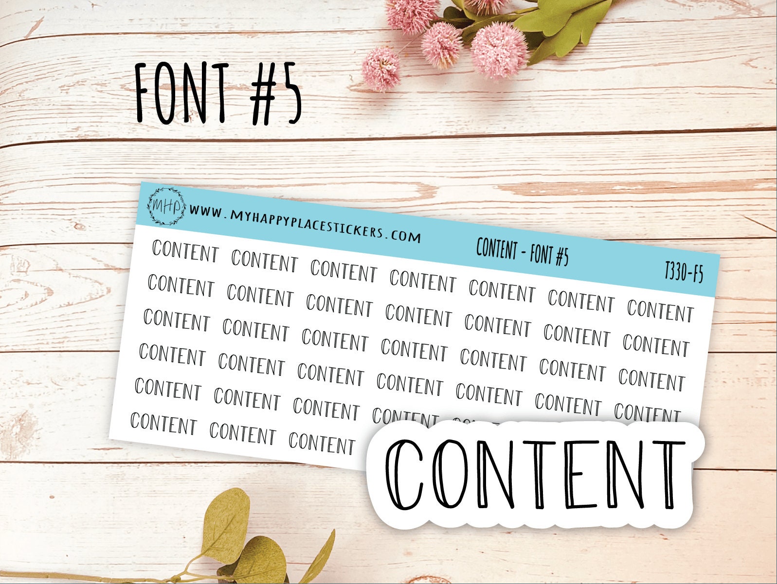 Content List Sticker CONTENT Planner Stickers. Kiss-cut Stickers for Planners and Bullet ...