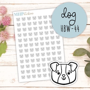 DOG - Black & White Icon. Planner Stickers || HBW-44