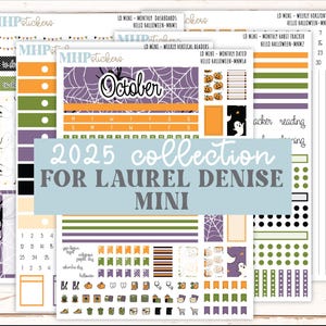 OCTOBER 2025 Stickers for Small Horizontal & Vertical Laurel Denise Planners. (Formerly Mini Planner)  &quot;Hello Halloween&quot;  || MN