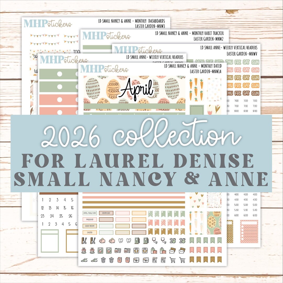 APRIL 2026 Stickers for Small Nancy & Anne Laurel Denise Planners ...