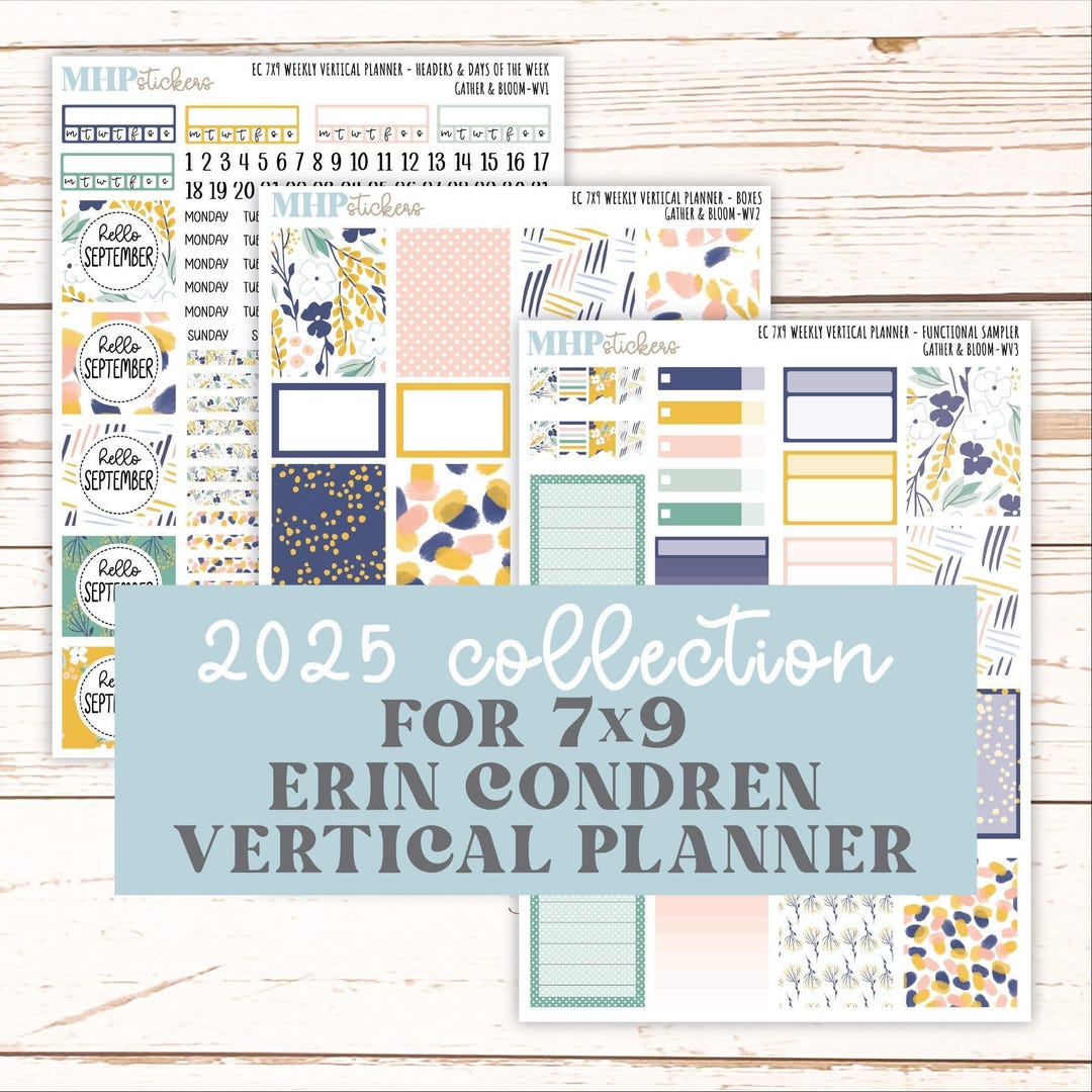 SEPTEMBER Weekly Vertical Kits for 7x9 Erin Condren Planners. "gather ...
