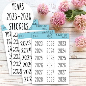 2023 - 2028 Pegatinas del año para planificadores // Q154