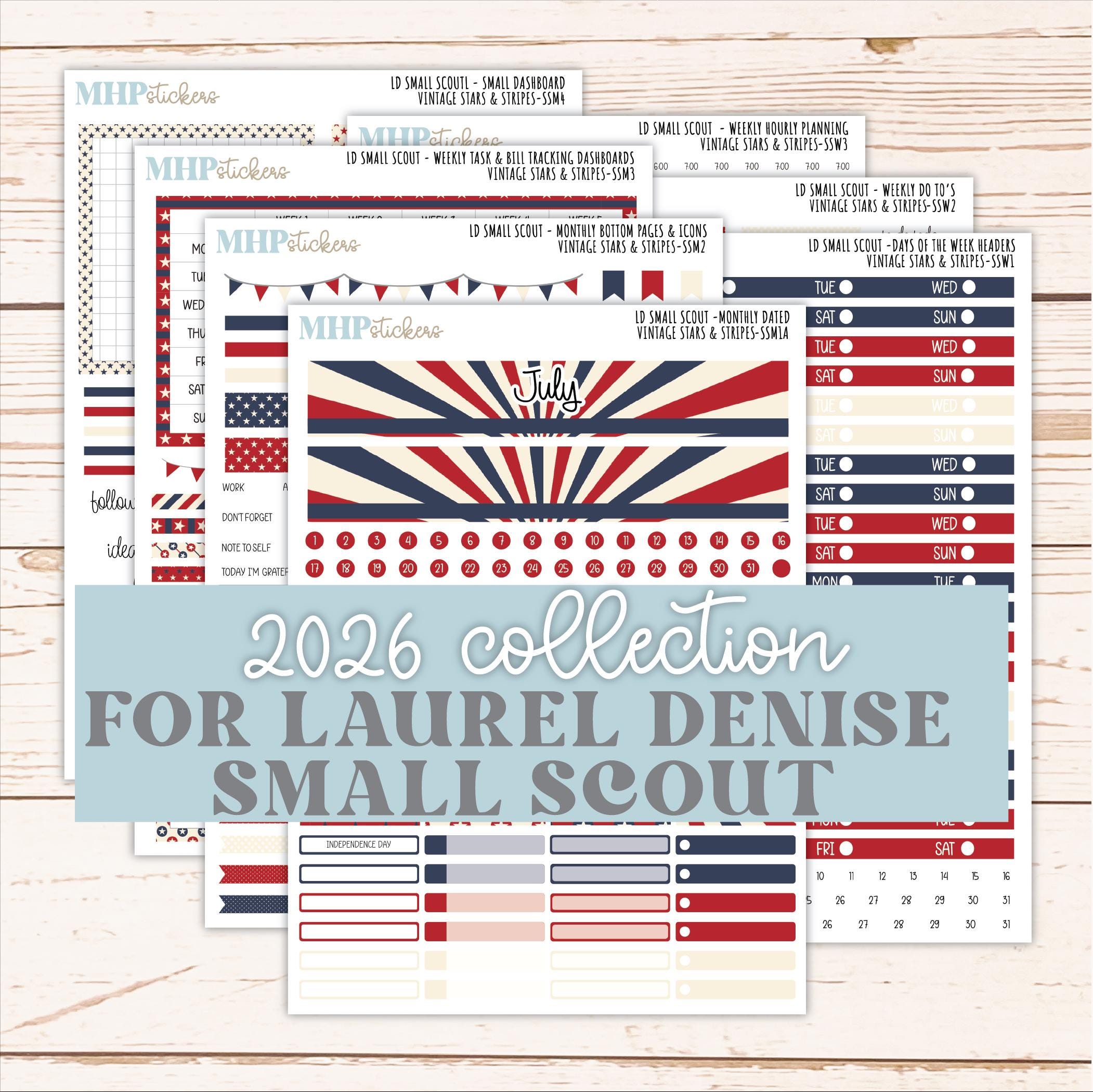 JULY 2026 Stickers for the Small Scout Planner. for Laurel Denise ...