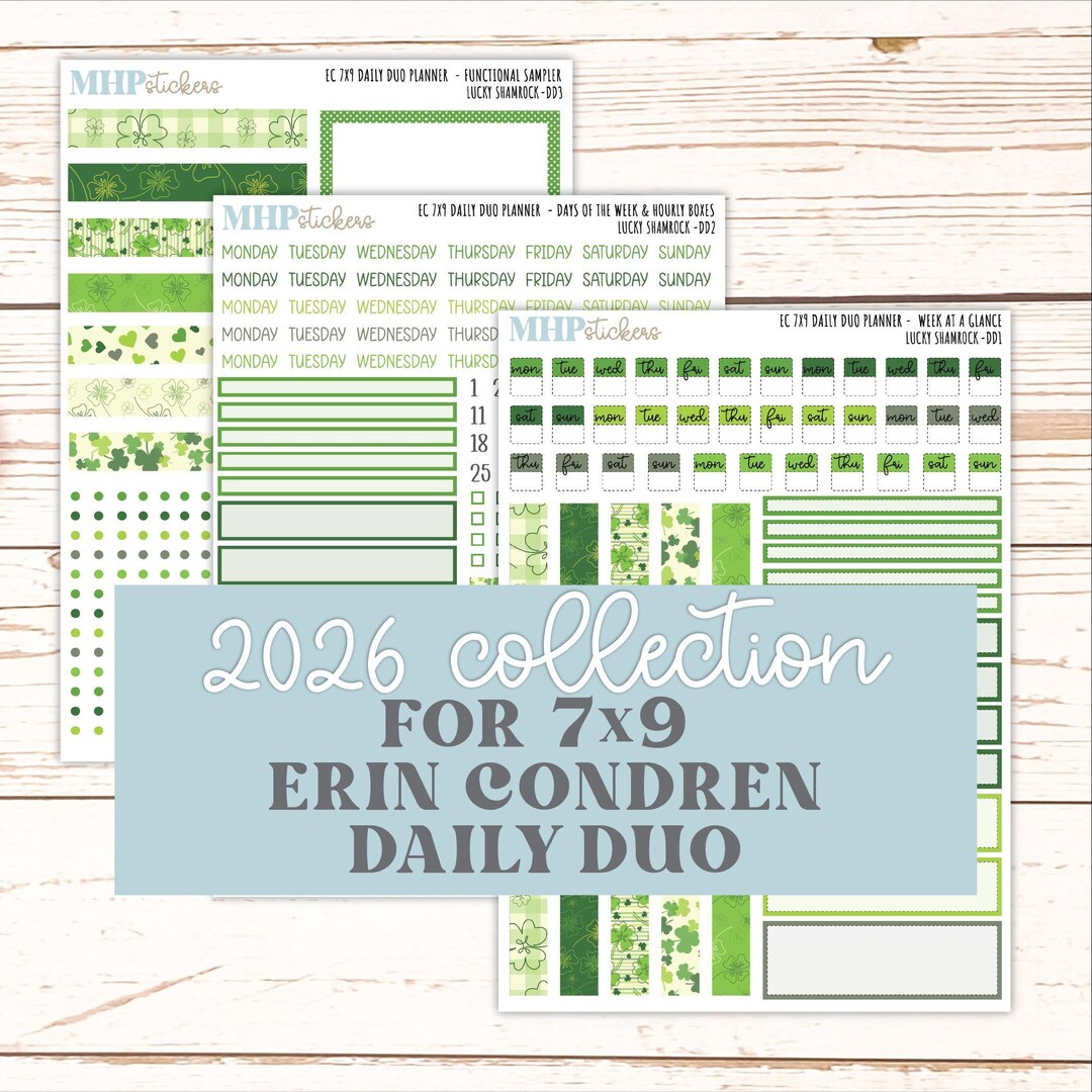 MARCH Daily Duo Sticker Kit for 7x9 Erin Condren Planners. 2026 ...