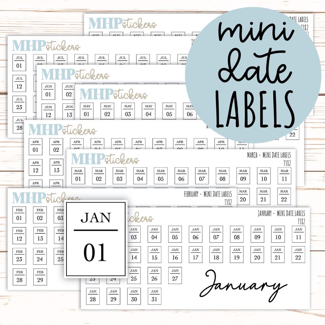 Mini Date Labels for Planners. Sticker Planners || T382 - Etsy