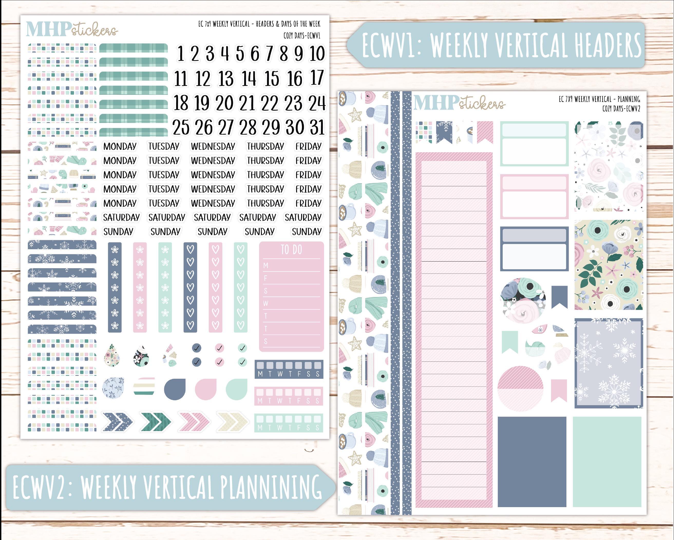 JANUARY Weekly Planning Kits for 7x9 Erin Condren Planners. "cozy Days ...
