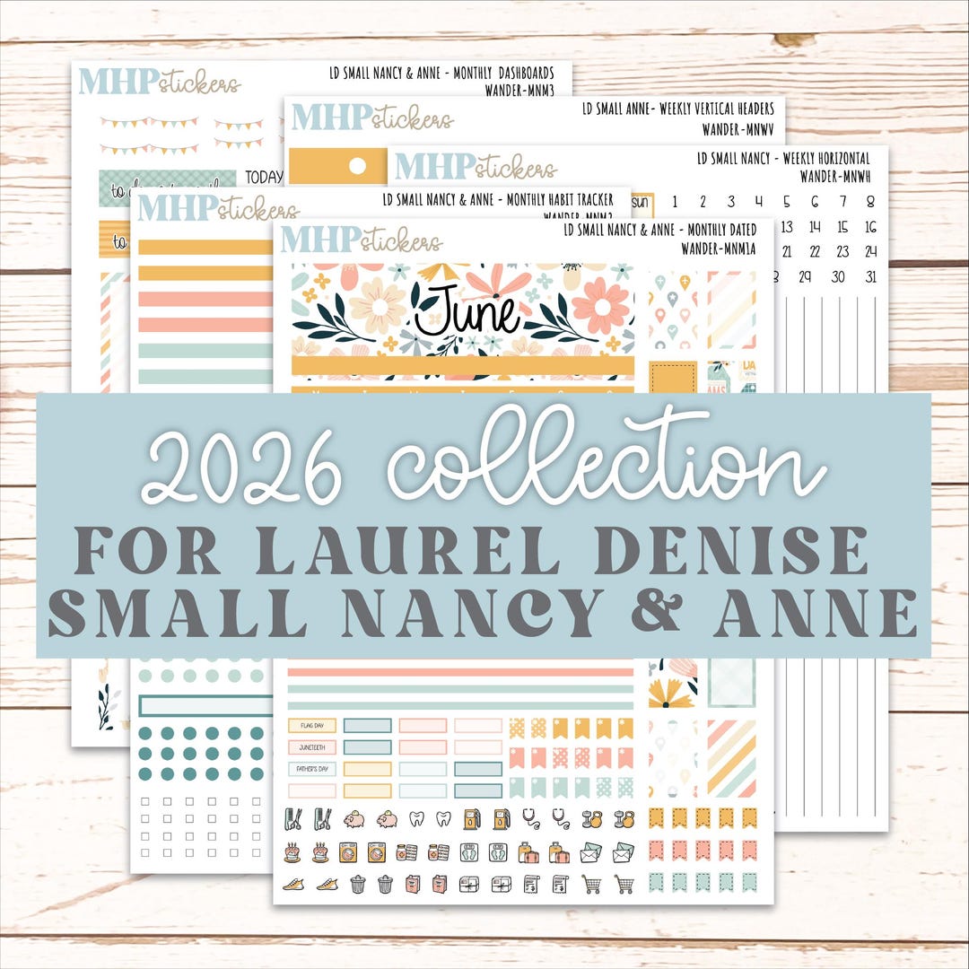 JUNE 2026 Stickers for Small Nancy & Anne Laurel Denise Planners ...