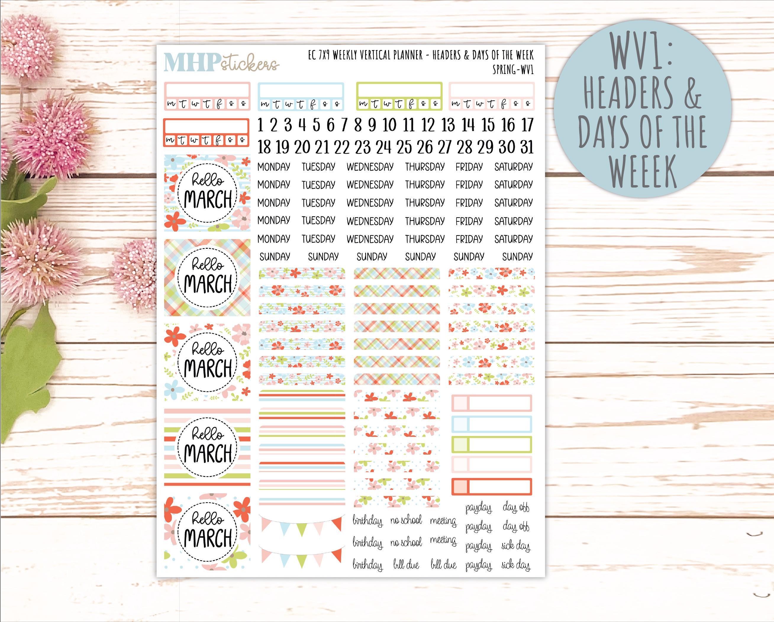MARCH Weekly Vertical Kits for 7x9 Erin Condren Planners. 2026 ...