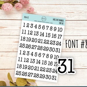 Sticker Set of Large Date Number Stickers for Planners, Organizers and Bullet Journals S06 image 9