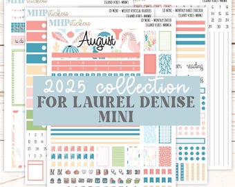 AUGUST 2025 Stickers for Small Horizontal & Vertical Laurel Denise Planners. (Formerly Mini Planner)  "Island Vibes"  || MNIV
