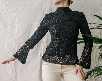 Lace Flare Sleeve Fairy Top (M)