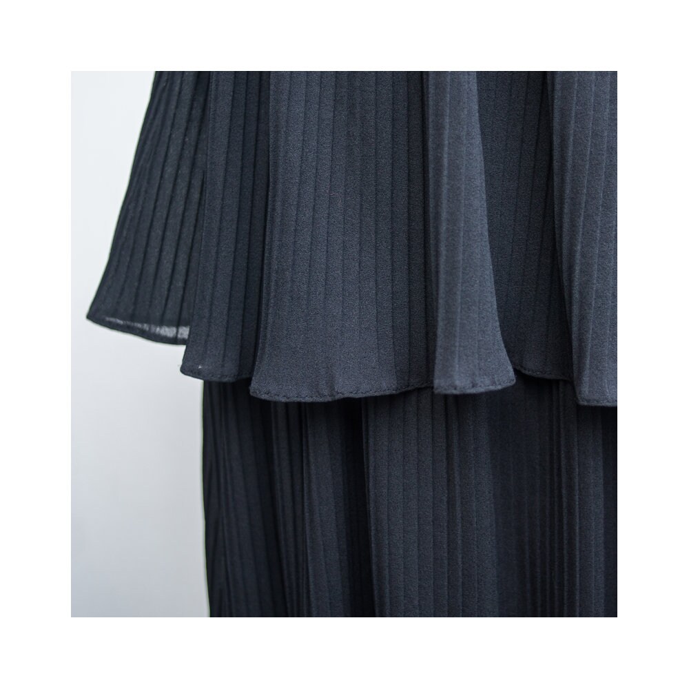 Vintage Black Long Layered Tiered Maxi Dress Size M Medium | Etsy