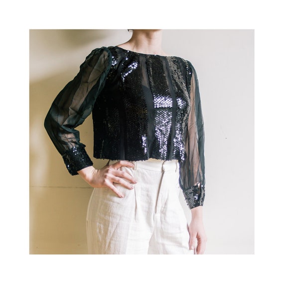 sheer sequin top