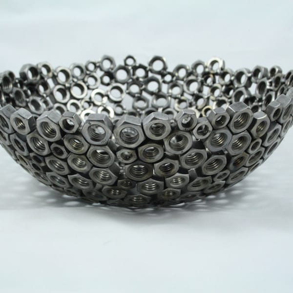 Decorative Metal Nut Bowl - 11"