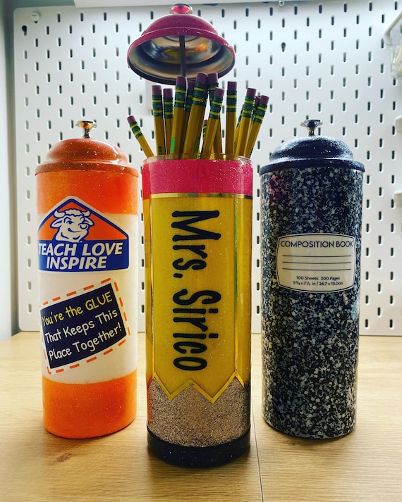 Dollar store straw dispensers turned pencil holders  Teacher appreciation  gifts diy, Homemade teacher gifts, Teachers diy