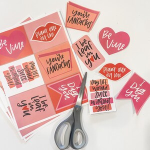 Valentines imprimíveis || Tema de plantas (DIY 6 Plant Valentines, download digital)
