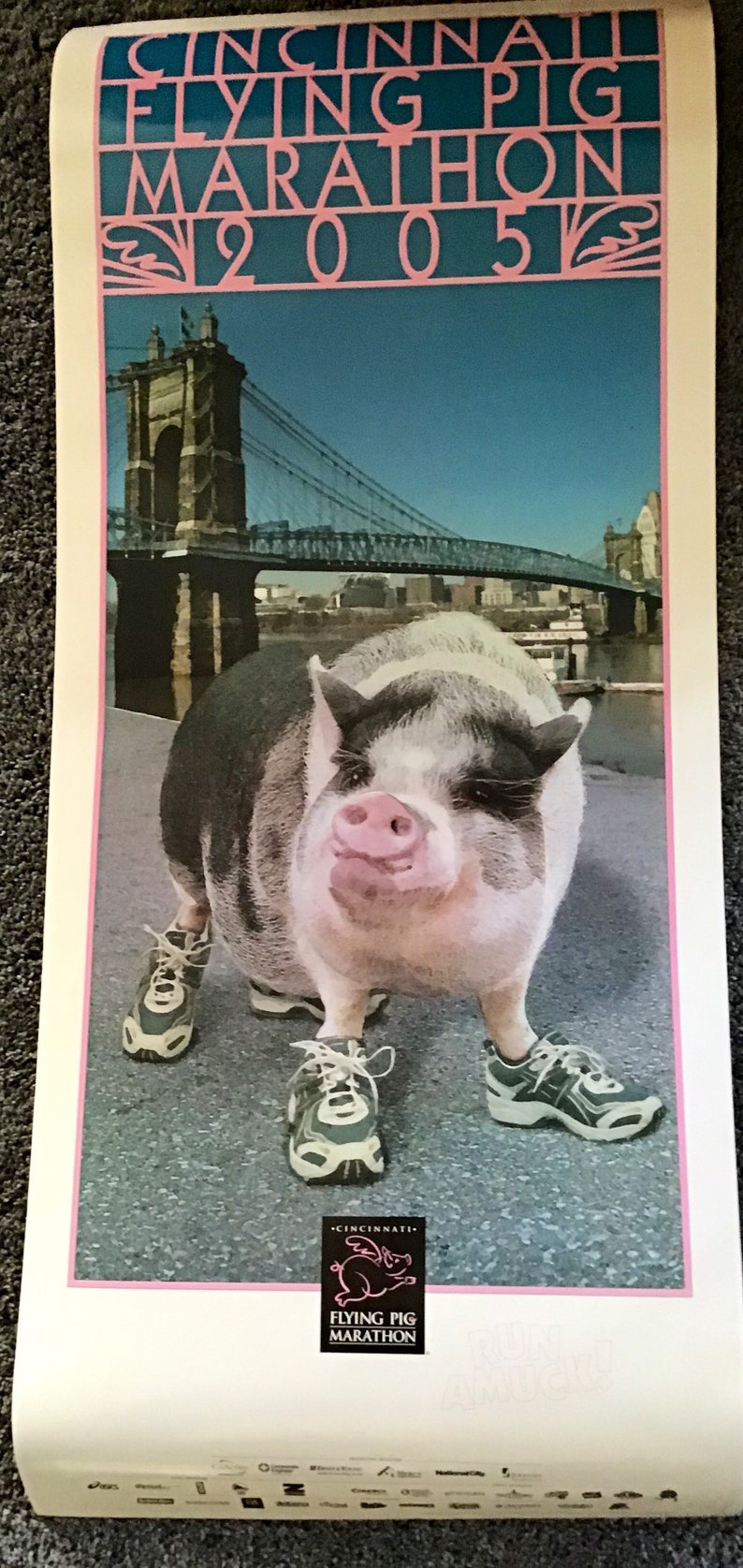 Cincinnati Flying Pig Marathon Poster 2005 Etsy