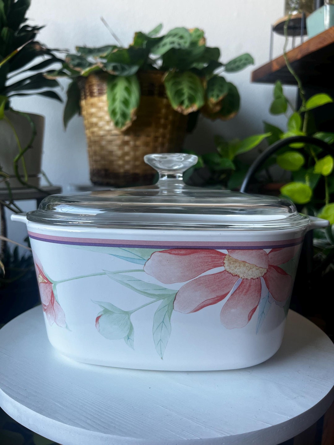 Corning Ware Peony Pattern 3 Liter Casserole Dish With PYREX Lid - Etsy