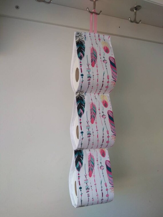 Fabric Toilet Paper Holder Storage At The Wall 3 Rolls Etsy