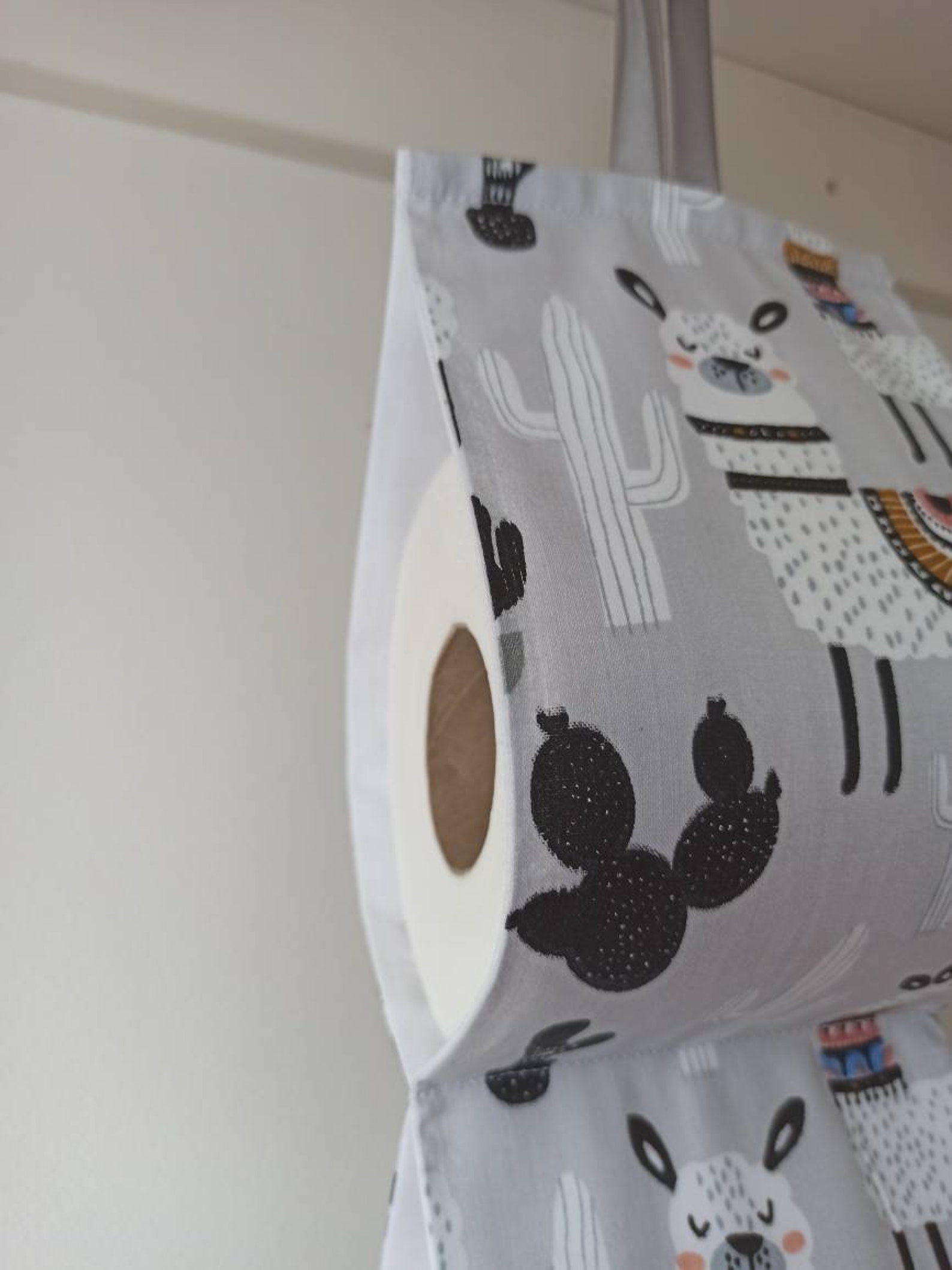 Llama grey Fabric Toilet paper holder for 14 rolls. bathroom Etsy