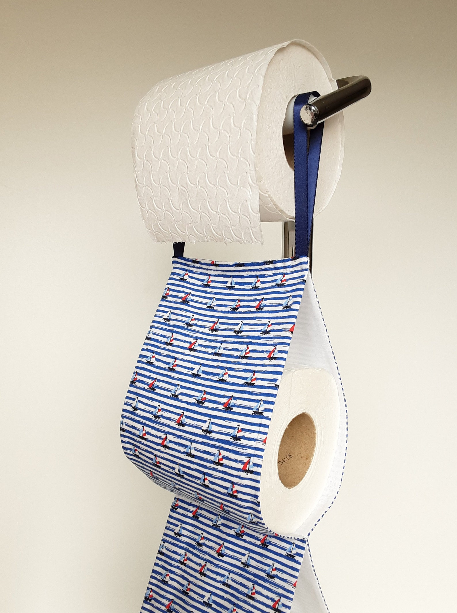 Vintage Nautical Toilet Paper Holder Storage With Blue Both. Etsy UK