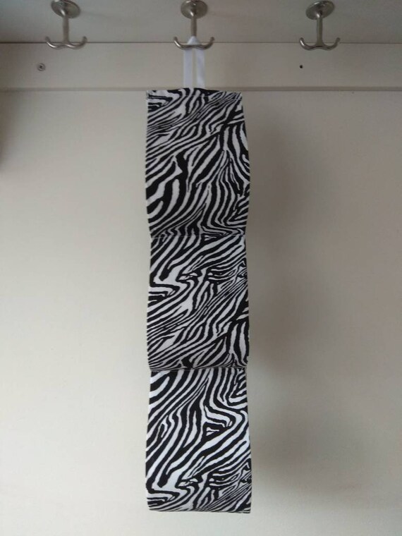 Zebra Fabric Toilet Paper Holder Large 2 5 Roll Bathroom Etsy