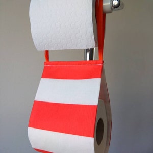Orange bath accessories, energy bath decor, toilet roll holder, spare roll, teen bathroom