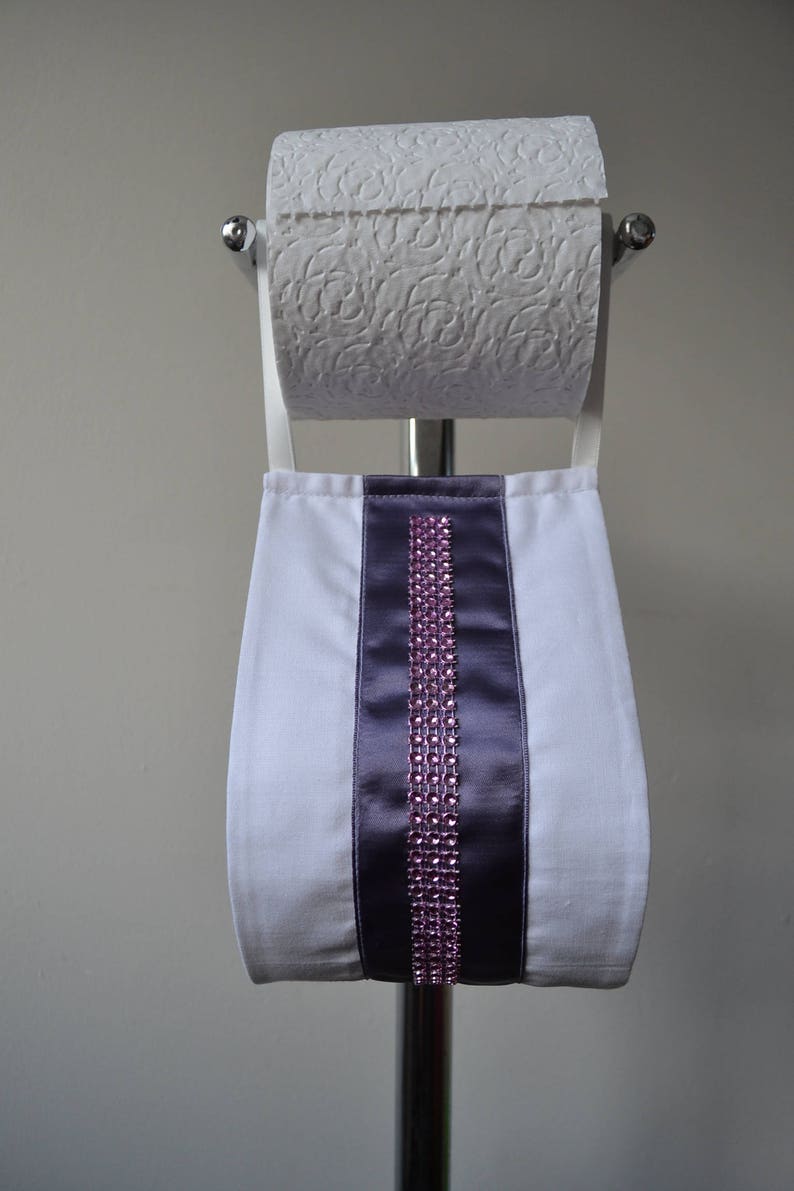 View of The Decorative Toilet Paper Holder Storage With Fabric White - Etsy