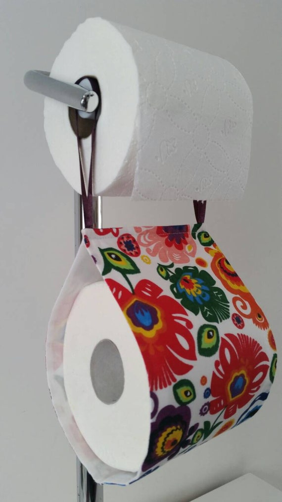 Portarrollos de papel higiénico de tela. almacenamiento de papel en la  pared / 1 5 rollos / blanco con flores populares multicolores -  España