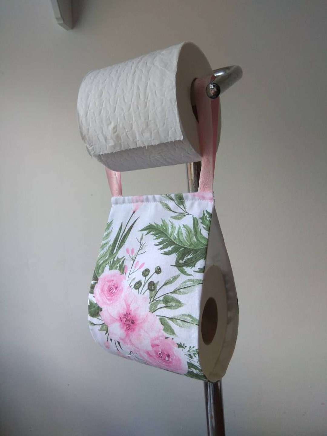 Fabric Tissue Holder Storage, Toilet Roll Holder, Guest WC, Pink