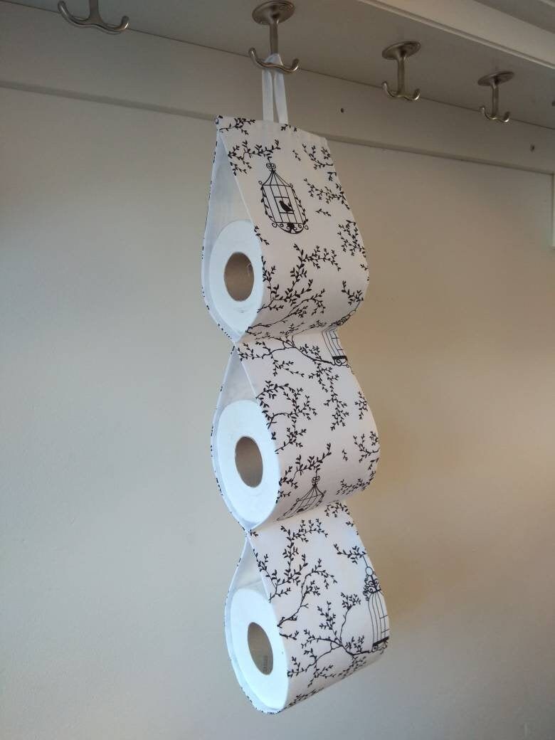 Portarrollos de papel higiénico de tela. almacenamiento de papel en la  pared / 1 5 rollos / blanco con flores populares multicolores -  España