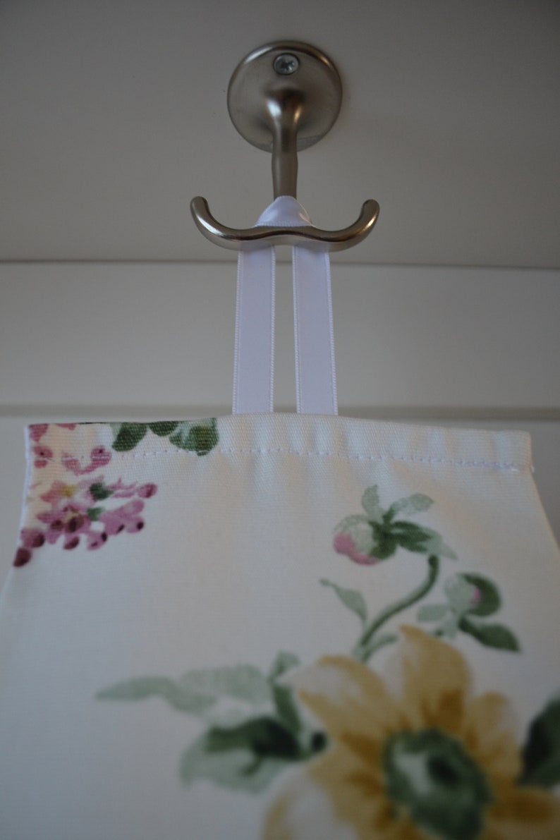 Fabric roll Holder with flowers at the walldoor / 2 or 3 Etsy