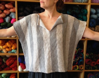 pdf knitting pattern, pdf instructions, instructions to make, knitting pattern, stripe top pattern, boxy top pattern